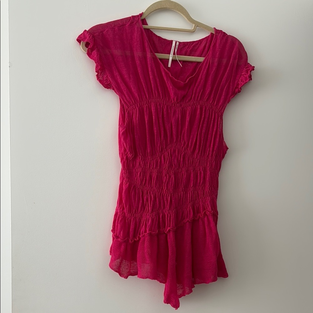 Vibrant Pink Short Sleeve Dress